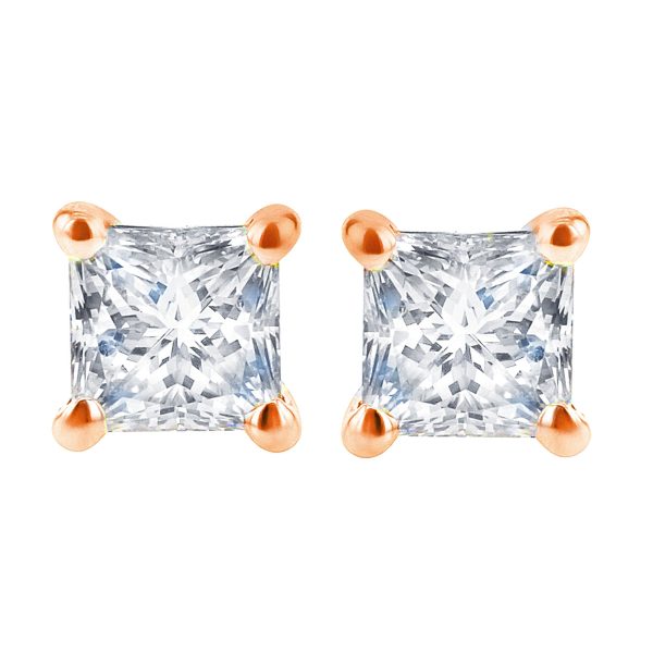 Exclusive Princess Diamond Stud Earrings 1 2ct on Sale