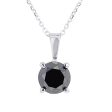 Black Diamond Solitaire Necklace 1ct For Sale