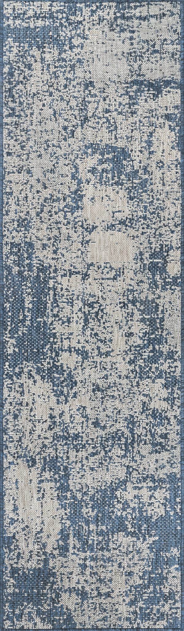 Abstract Indoor Outdoor Rug | Blue on Sale