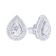 Silver Mirage Pear Halo Diamond Earrings Online Hot Sale