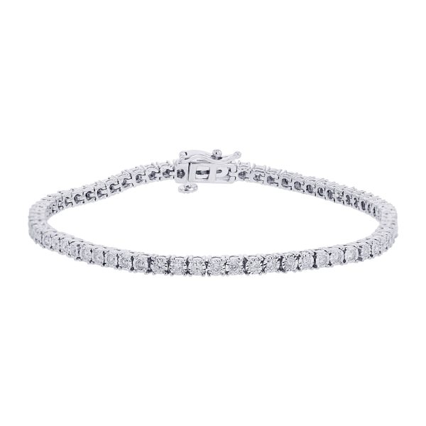 Silver Mirage Diamond Tennis Bracelet 1ct For Sale