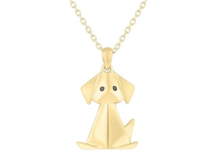 Origami Dog Diamond Necklace Discount