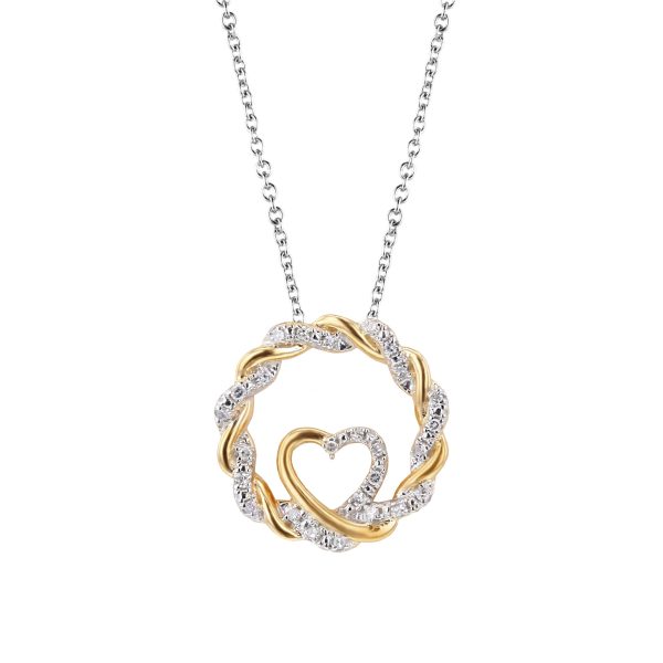 Silver Wrapped Up In Love Diamond Necklace Hot on Sale