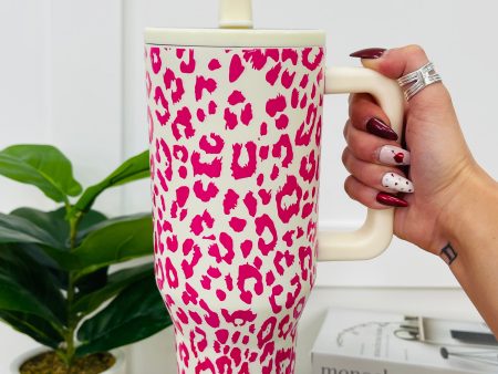 Ivory Pink Leopard Tumbler Cheap