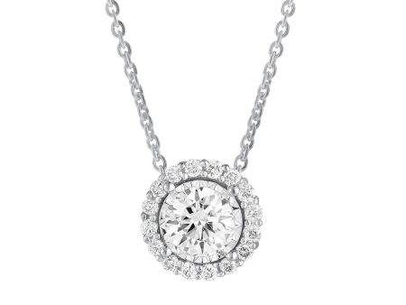 Mirage Halo Diamond Necklace 1ct Online Hot Sale