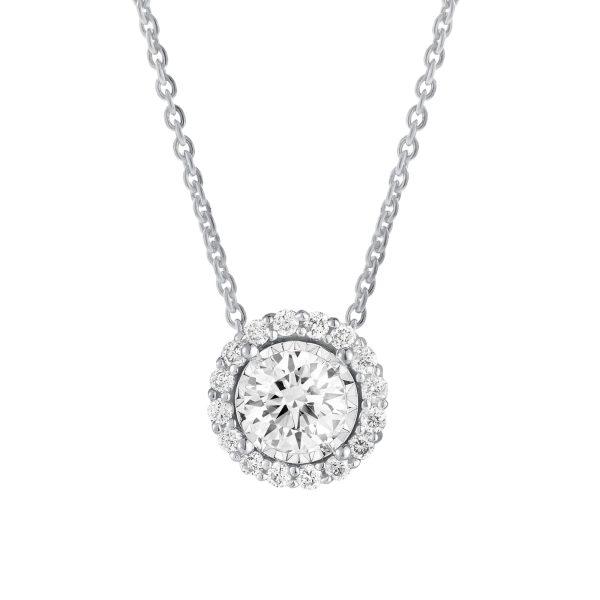 Mirage Halo Diamond Necklace 1ct Online Hot Sale