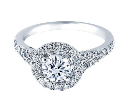 Suri Round Halo Ready for Love Diamond Engagement Ring on Sale