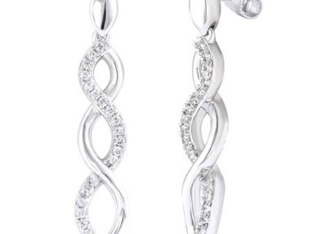 Silver Infinity Diamond Earrings For Discount