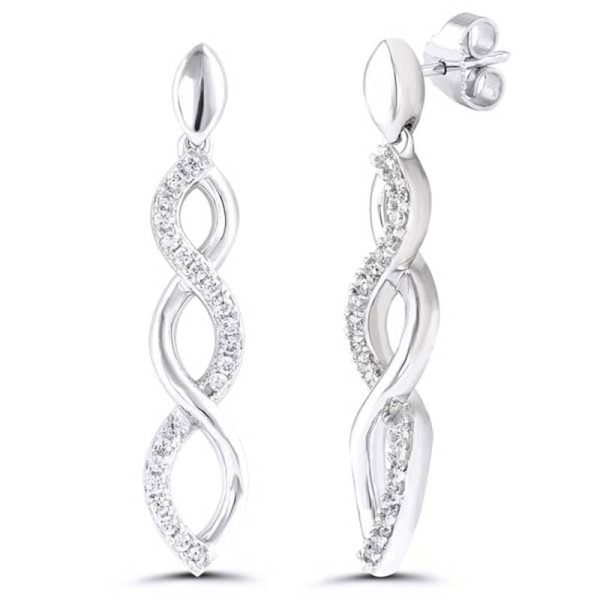 Silver Infinity Diamond Earrings For Discount