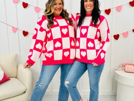 MOCO Exclusive Check Your Heart Sweater on Sale