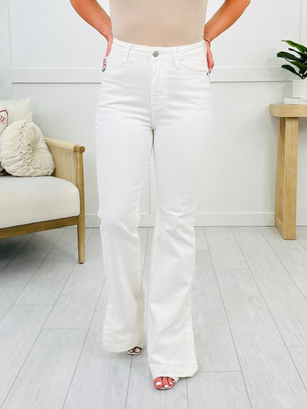 Judy Blue Something To See Side Slit Bootcut Jeans in White For Discount