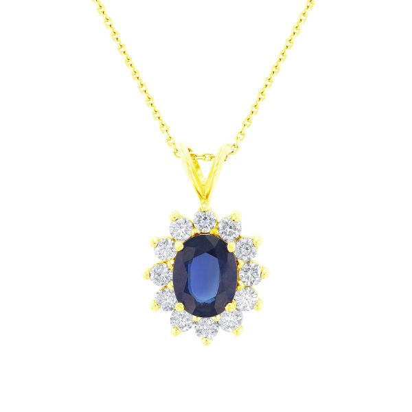 Princess Sapphire and Diamond Necklace Online Hot Sale