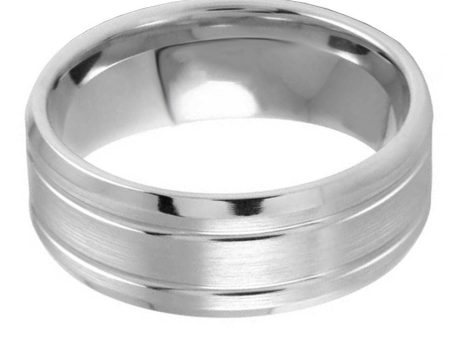 Double Groove 9mm Wedding Ring For Cheap