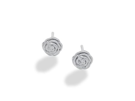 Rose Stud Earring Sterling Silver- small Discount