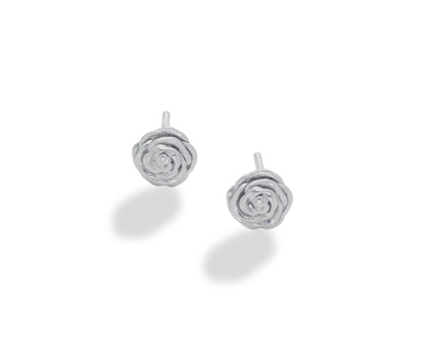 Rose Stud Earring Sterling Silver- small Discount