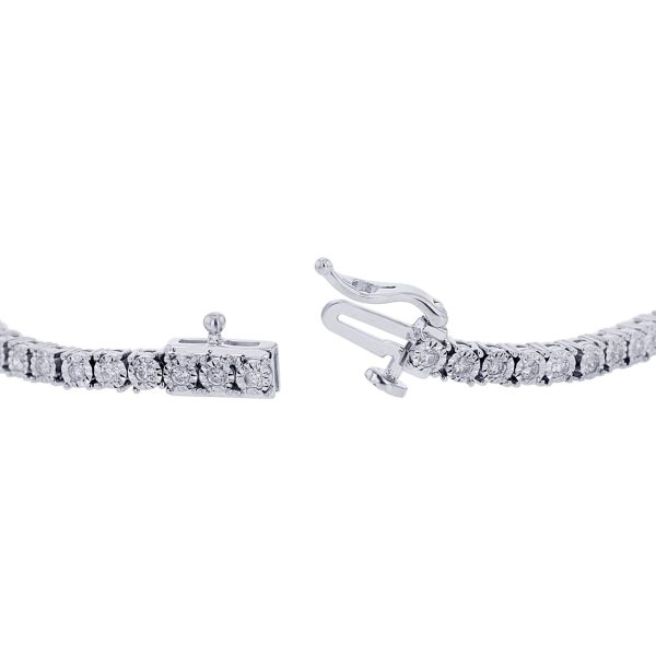 Silver Mirage Diamond Tennis Bracelet 1ct For Sale