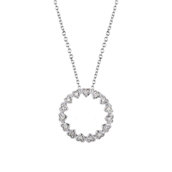 Ring of Hearts Diamond Necklace For Sale