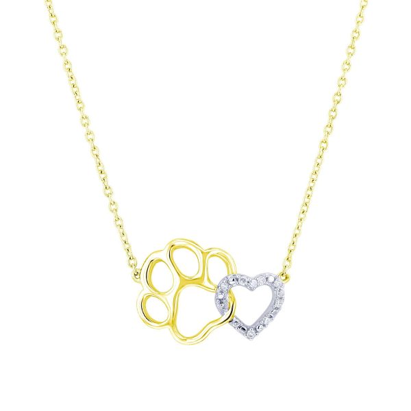 Helping Paw Gold Diamond Necklace Sale