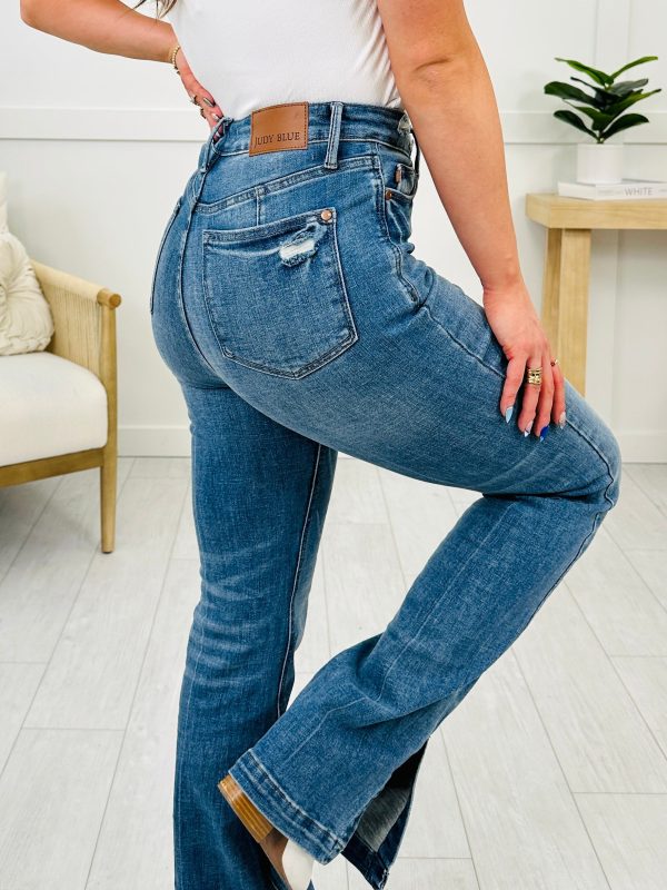 Judy Blue Something To See Side Slit Bootcut Jeans Hot on Sale