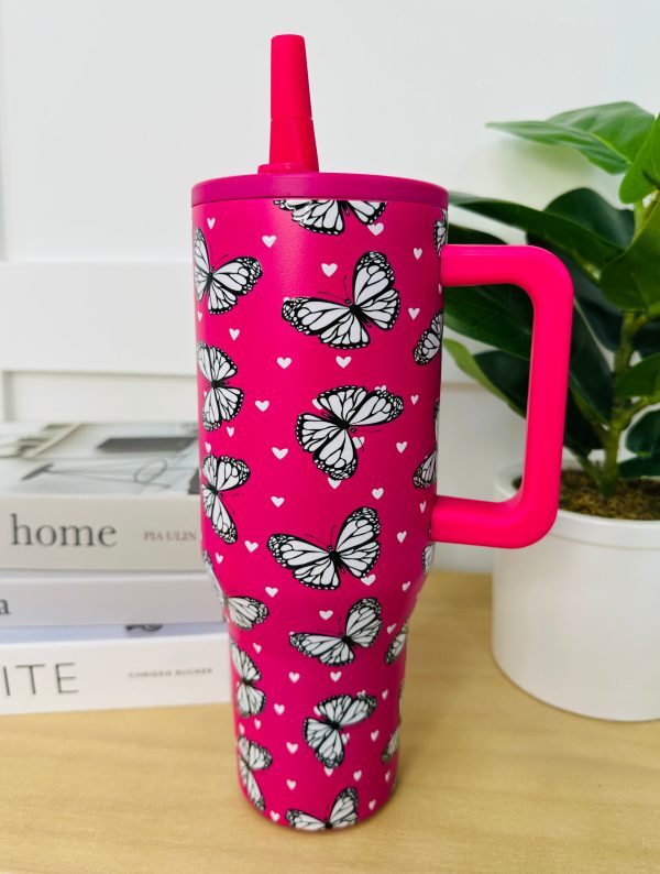 Pink Butterfly Tumbler on Sale