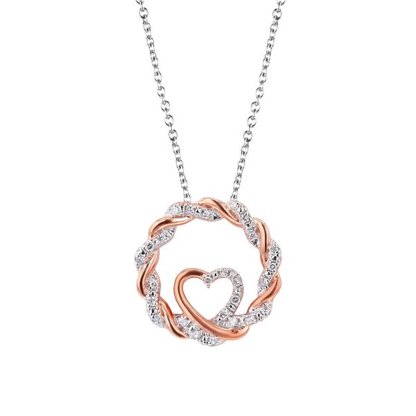 Silver Wrapped Up In Love Diamond Necklace Hot on Sale