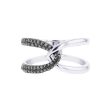 Silver Interlacing Black Diamond Ring For Discount