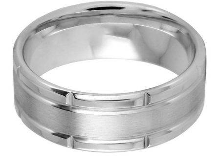 Block Edge 8mm Wedding Ring Discount