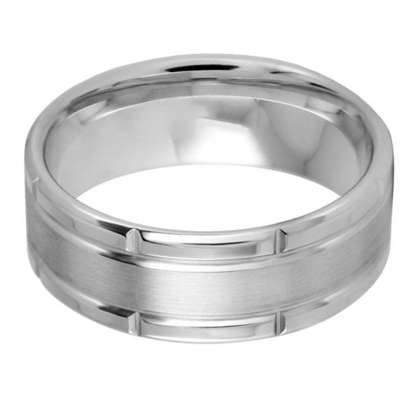 Block Edge 8mm Wedding Ring Discount