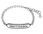 Choose to keep go;ng  Sterling Silver Suicide Awareness Men s ID Bracelet Fashion