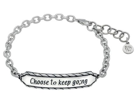 Choose to keep go;ng  Sterling Silver Suicide Awareness Men s ID Bracelet Fashion