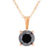 Black Diamond Solitaire Necklace 1ct For Sale