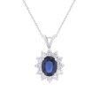 Princess Sapphire and Diamond Necklace Online Hot Sale