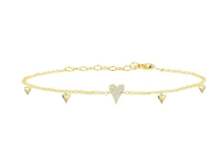 Della Heart Diamond Dangle Bracelet Online Sale