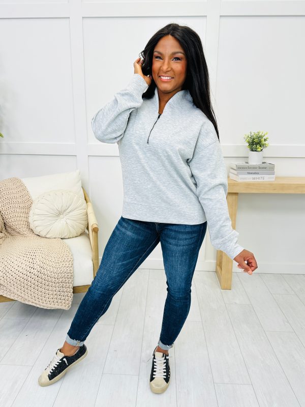 REG CURVY Gray Days Pullover on Sale