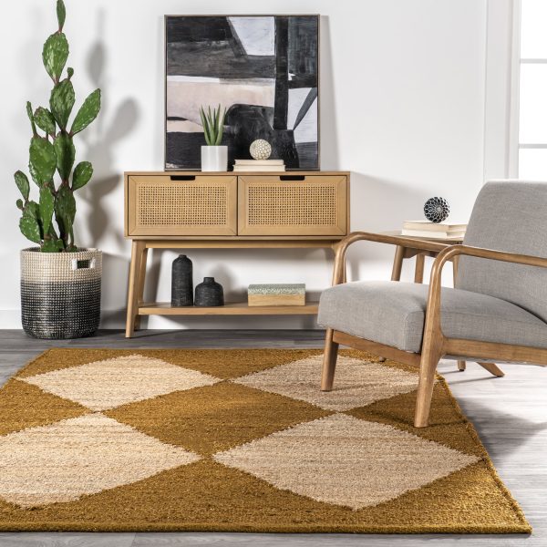 Jute Harlequin Trellis Rug | Gold For Cheap