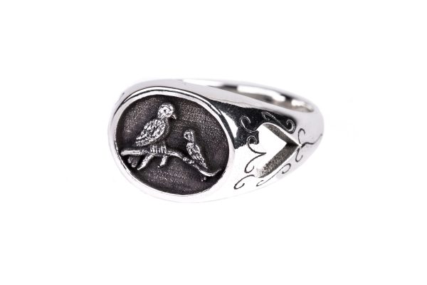 Signet Sterling Silver Bird Ring Cheap