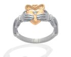 Sterling Silver and 14K Yellow Gold Claddagh Ring Cheap