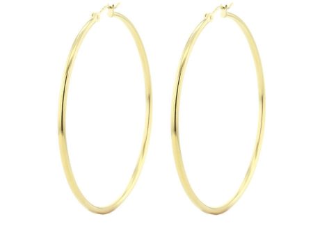 Classic Gold Hoop Earrings - 2x40MM Sale