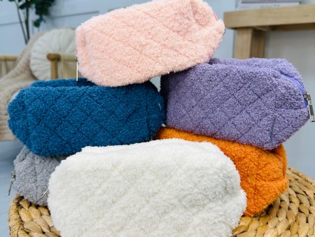 Fleece Cosmetic Bag- Multiple Colors! Cheap