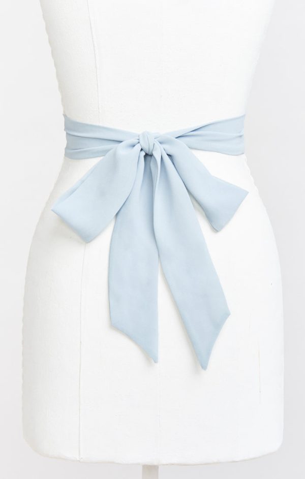 Bridesmaid Sash ~ Steel Blue Chiffon Sale