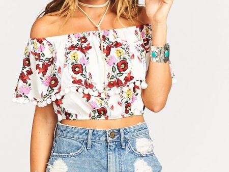 Teagan Pom Pom Crop Top Discount