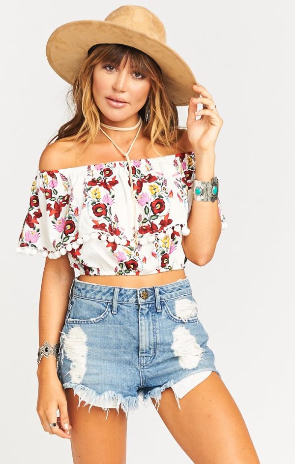 Teagan Pom Pom Crop Top Discount