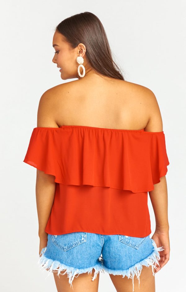 Ruffle Top ~ Bonfire on Sale